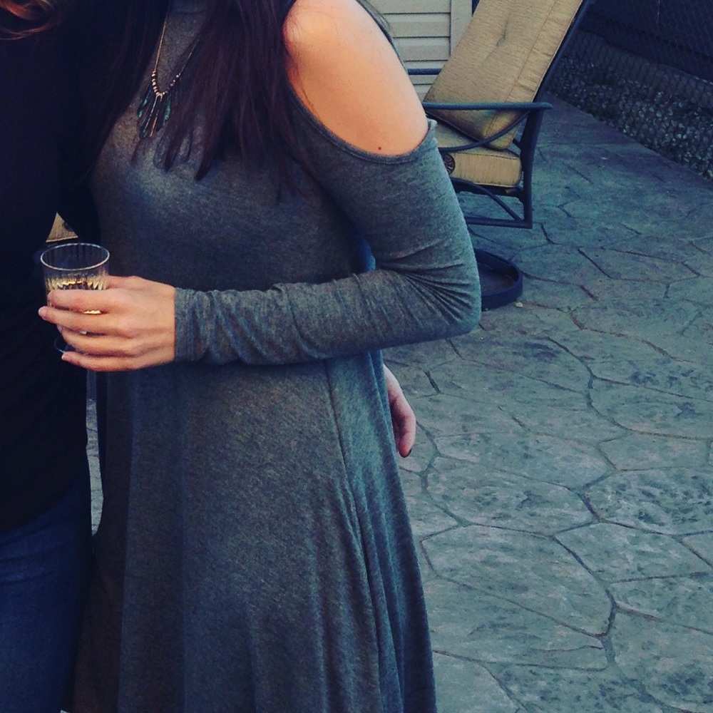 Long Sleeve Could Shoulder Dress